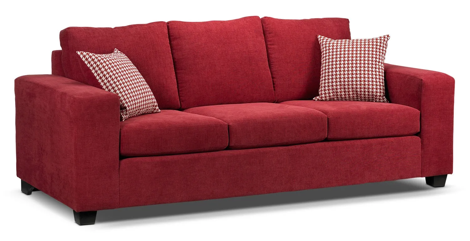 Knox Sofa, Loveseat and Chair Set - Red