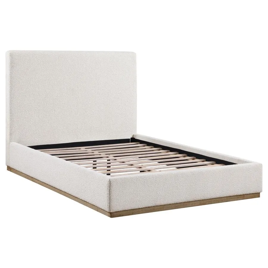 Knox Upholstered Platform Bed Cream