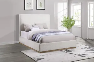 Knox Upholstered Platform Bed Cream