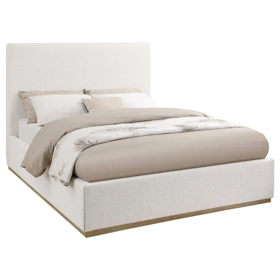 Knox Upholstered Platform Bed Cream