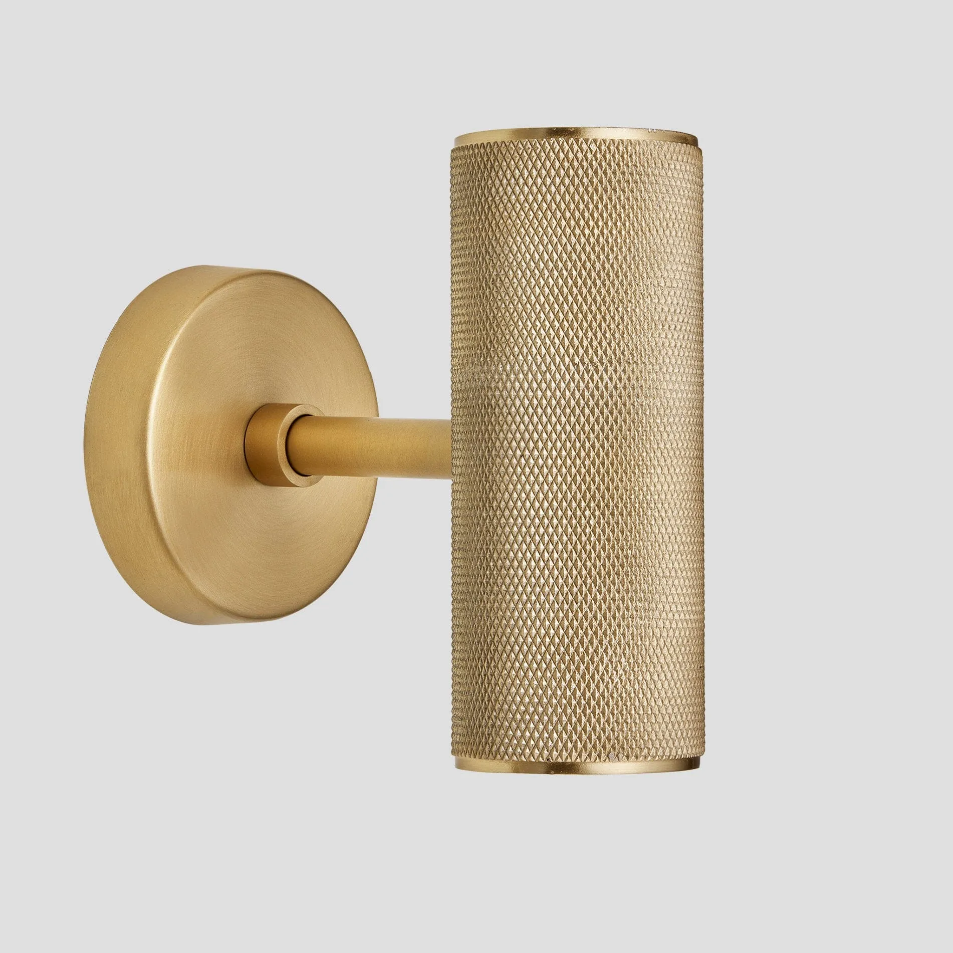 Knurled Edison Double Wall Light - Brass