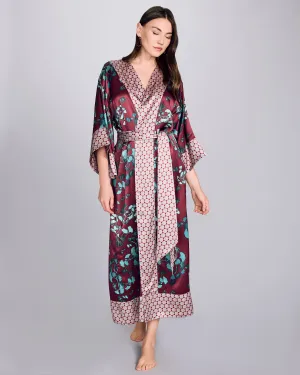 Kobe Kazari Aqua Long Silk  Robe