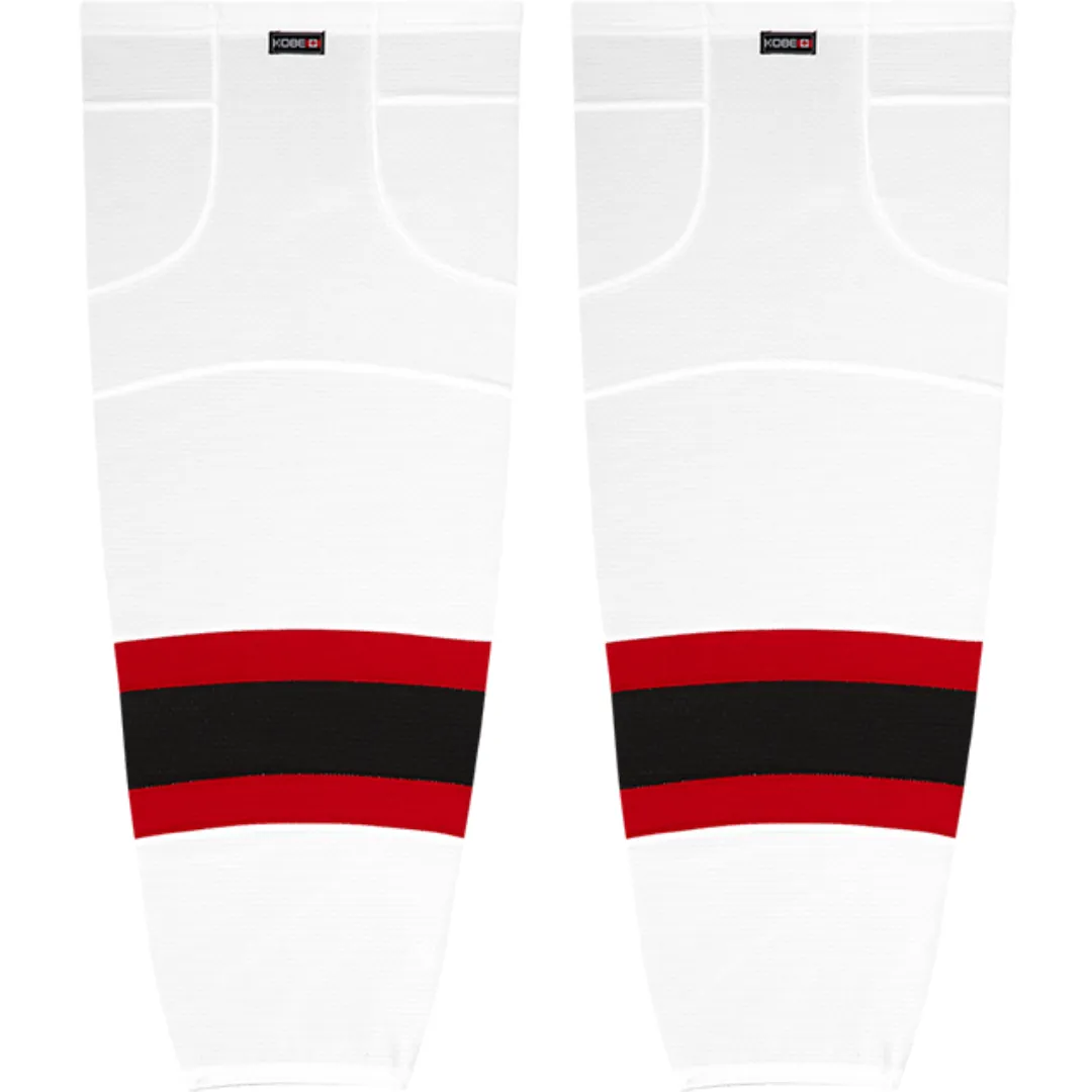 Kobe Sportswear K3GS72H Pro Series 2021 Ottawa Senators Home White Mesh Ice Hockey Socks