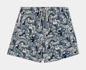 Koi Fish Hybrid Mens Shorts (Beige/Navy)