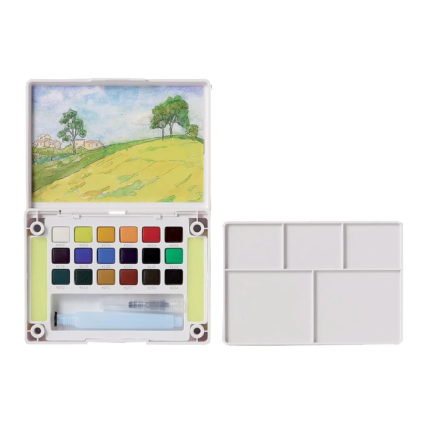 Koi Watercolour Pocket Field Sketch Box - 18 Colours   Water Brush*