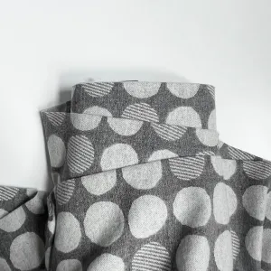 Kokka Brushed Cotton Jacquard - Gray Spots