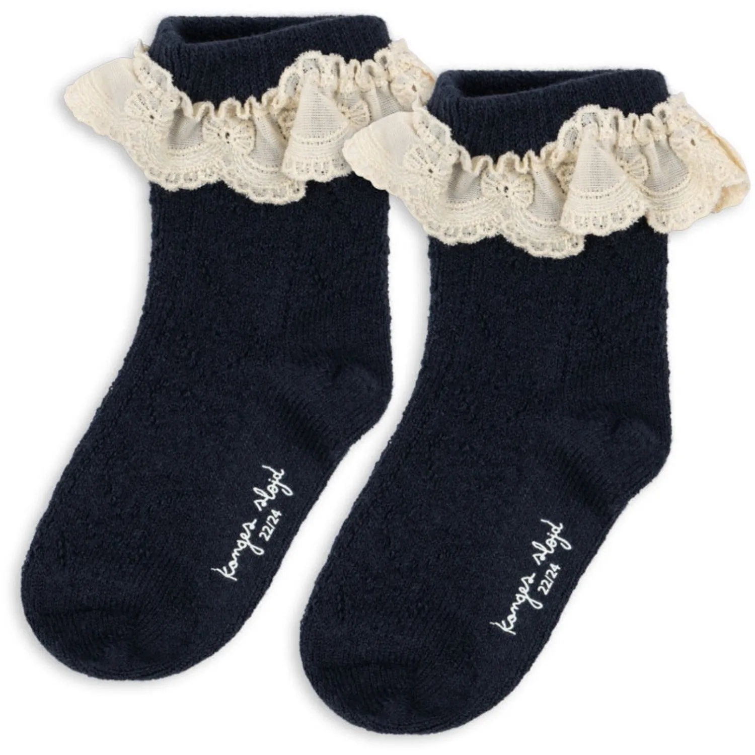 Konges Sløjd Navy Wool Pointelle Socks