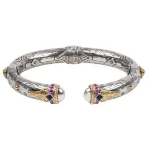 Konstantino Delos Sterling and 18K Gold Cuff Bracelet