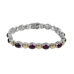 Konstantino Hestia Silver and 18K Gold Rhodolite Bracelet