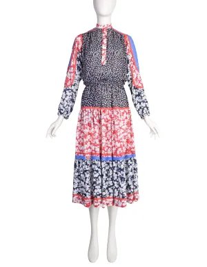 Koos van den Akker Vintage 1980s Mixed Print Patchwork Top and Skirt Ensemble