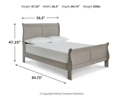 Kordasky Full Sleigh Bed with Mirrored Dresser, Chest and 2 Nightstands