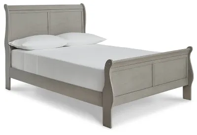 Kordasky Full Sleigh Bed with Mirrored Dresser, Chest and 2 Nightstands