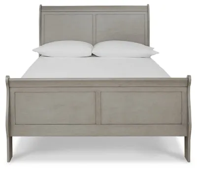 Kordasky Full Sleigh Bed with Mirrored Dresser, Chest and 2 Nightstands