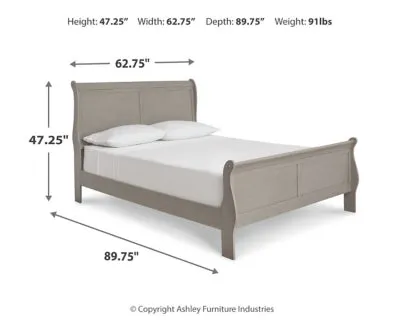 Kordasky Queen Sleigh Bed with Mirrored Dresser