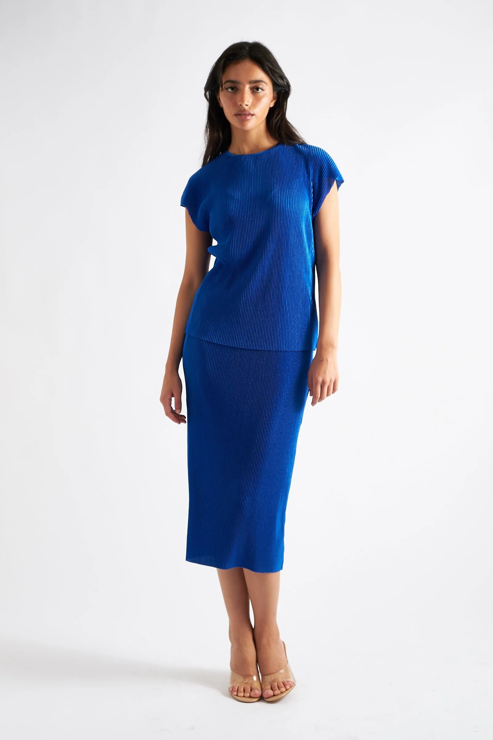 Korine Pleated Top Cobalt Blue