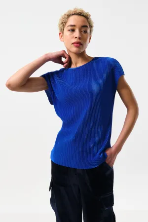 Korine Pleated Top Cobalt Blue