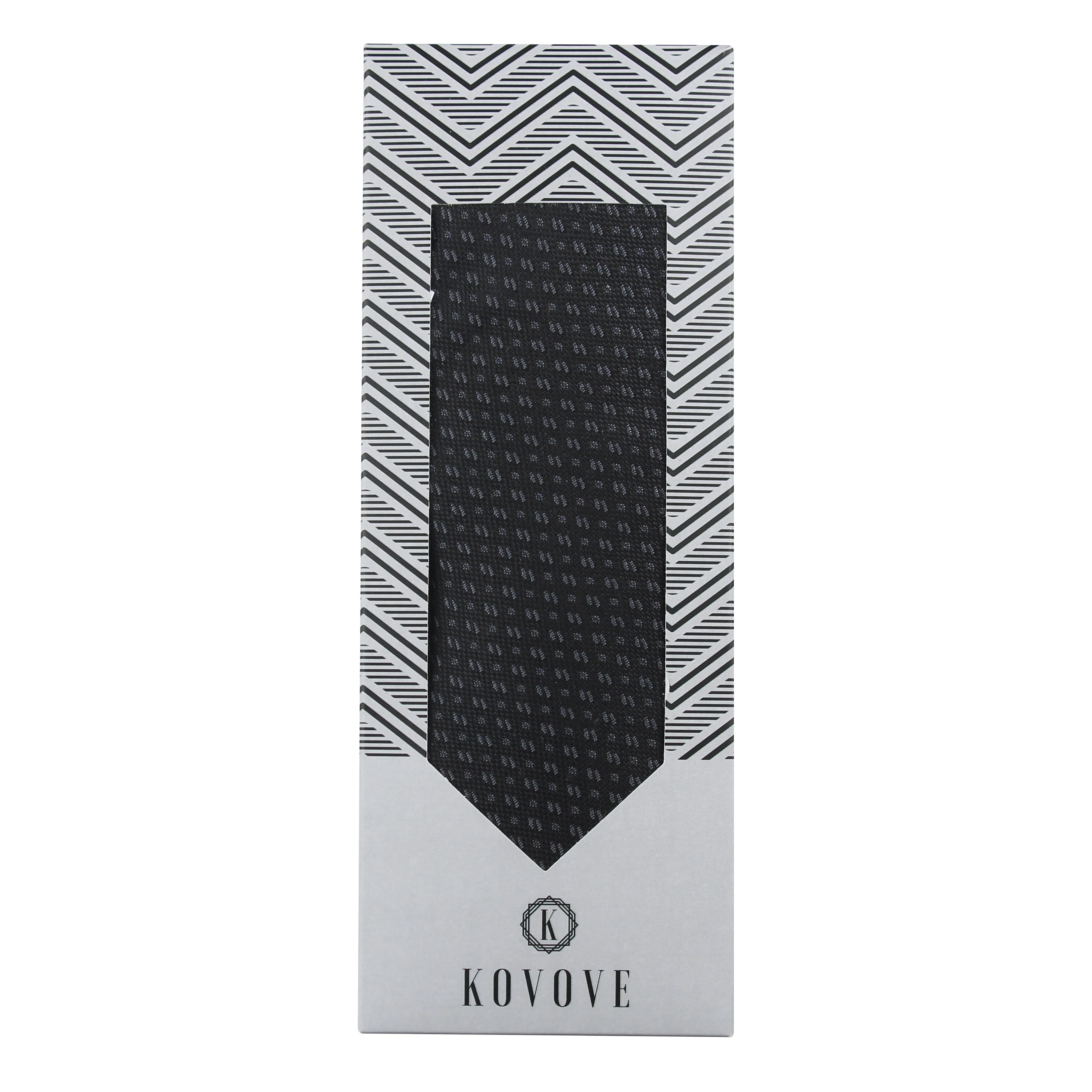 Kovove Black Abstract Neck Tie For Men