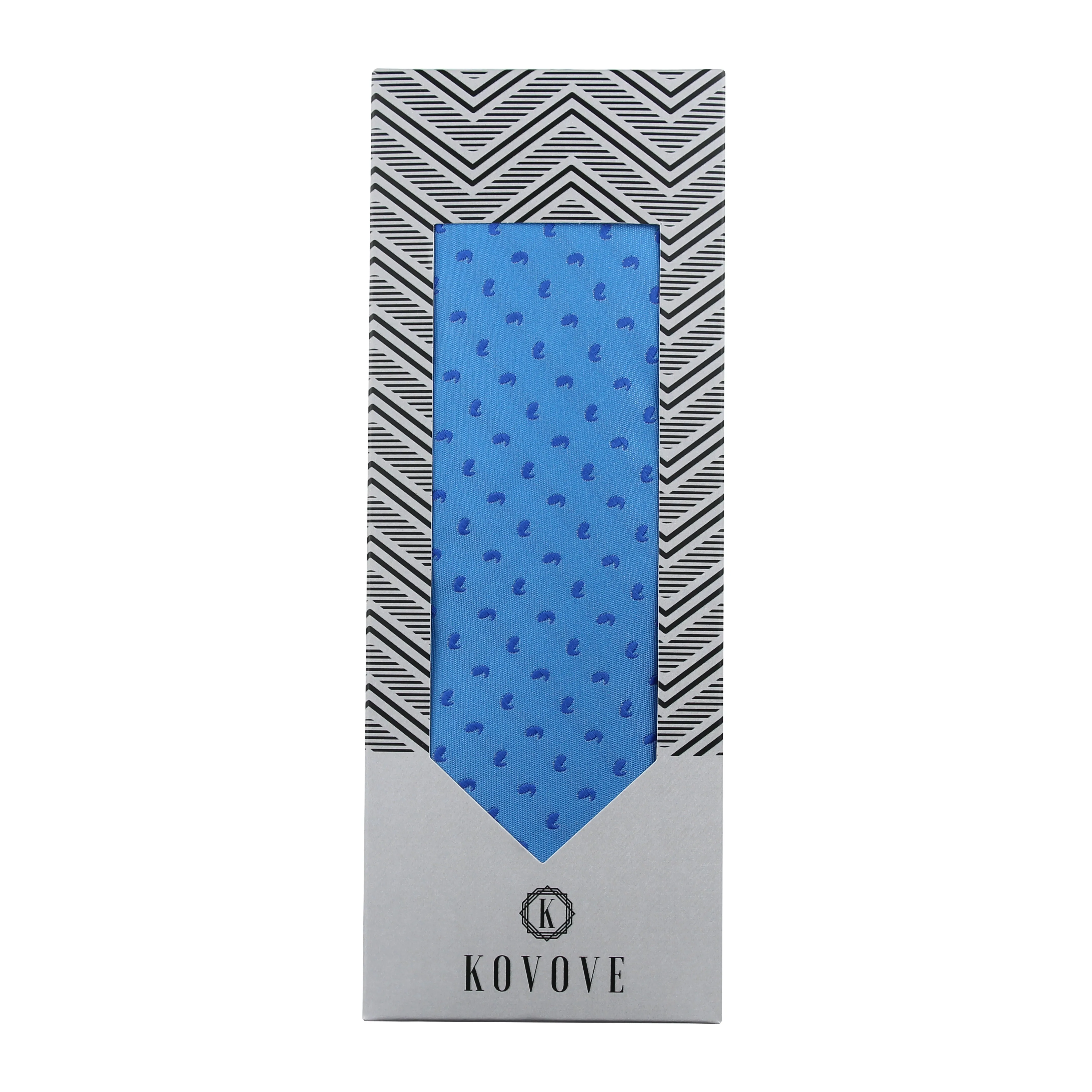 Kovove Blue Abstract Neck Tie For Men