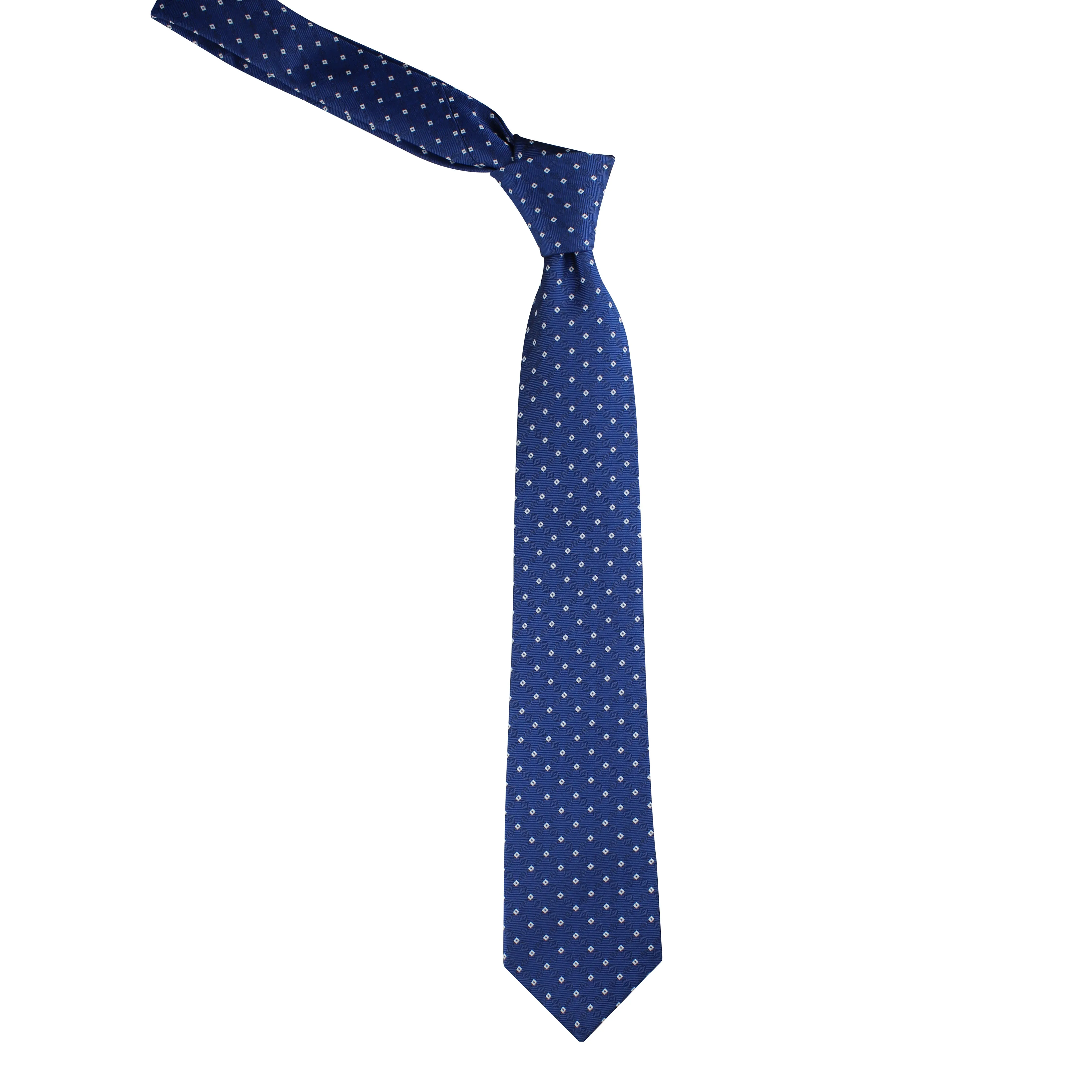 Kovove Blue Checkered Neck Tie For Men