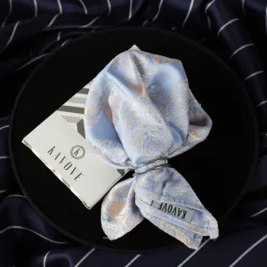 Kovove Blue Polka Dot Pocket Square For Men