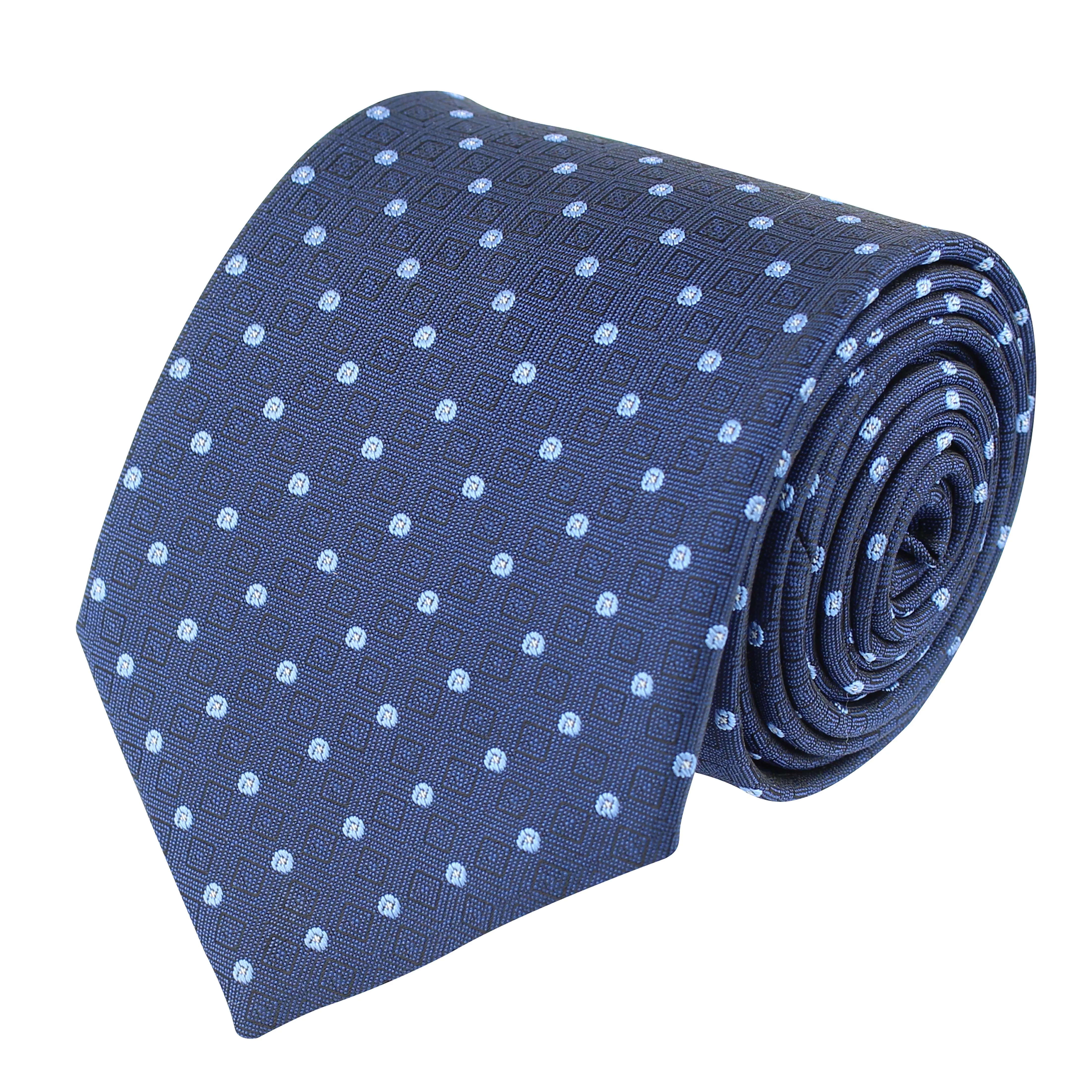 Kovove Classy Blue Polka Dot Neck Tie For Men