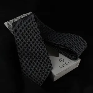 Kovove Elegant Black Checkered Neck Tie For Men