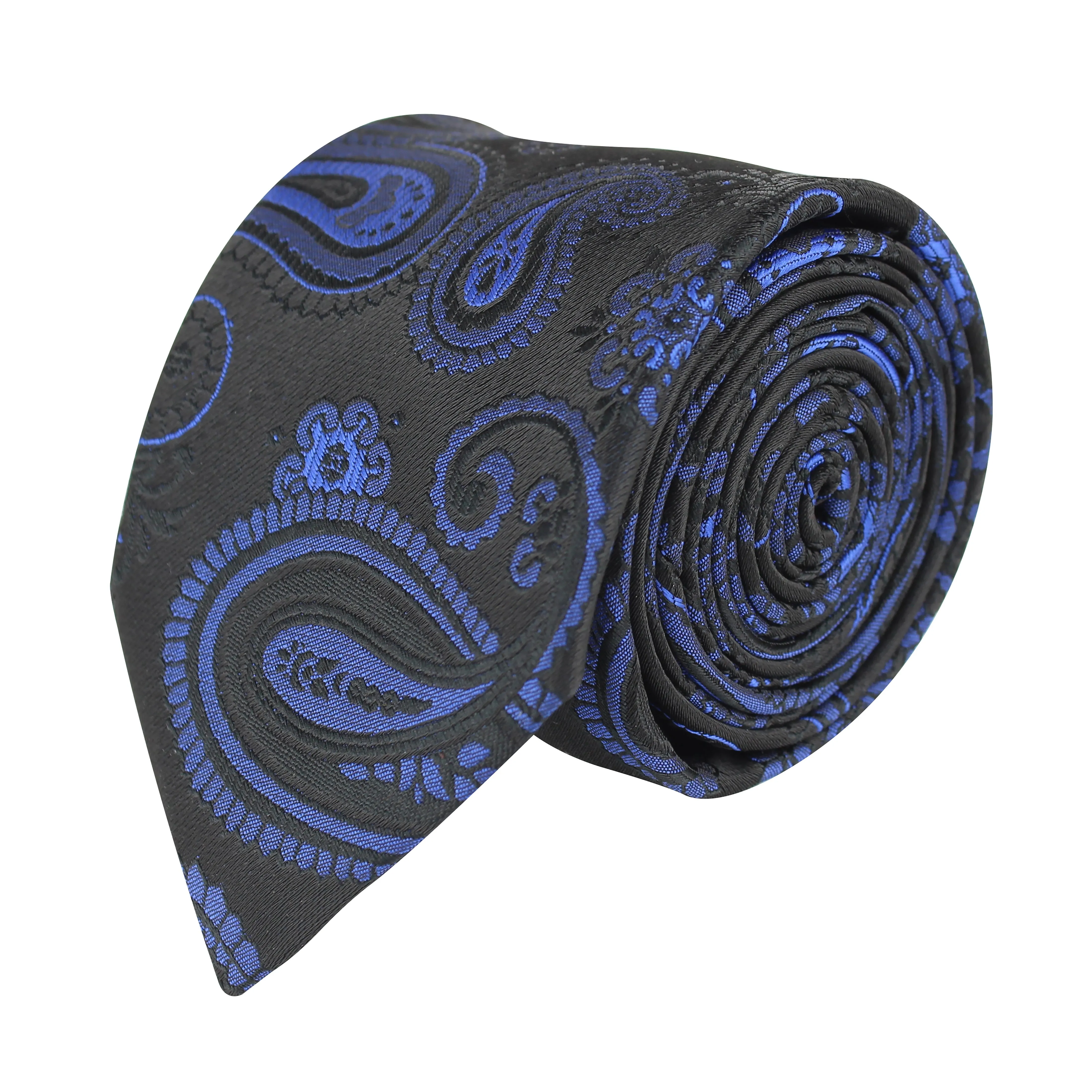 Kovove Elegant Black Paisley Neck Tie For Men