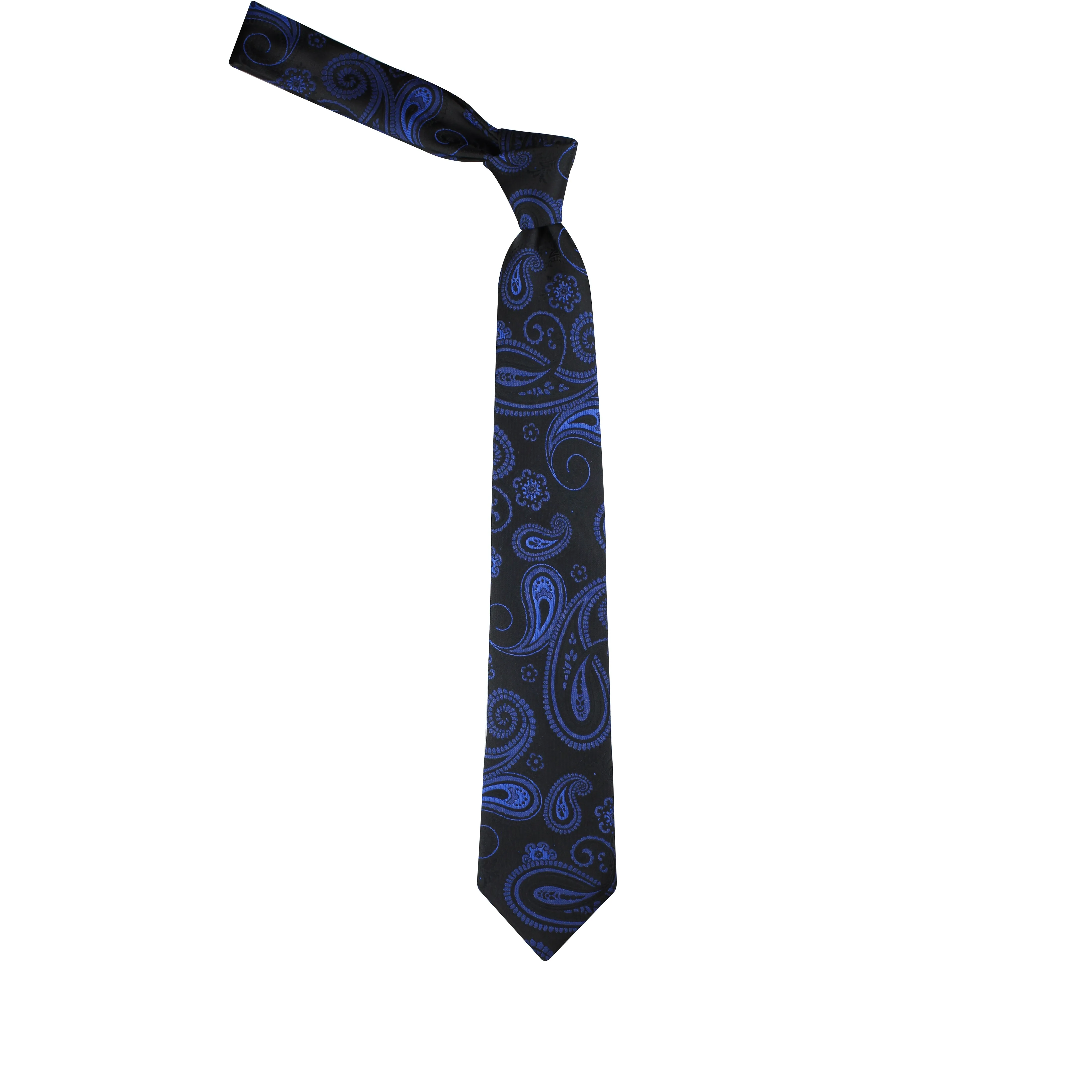 Kovove Elegant Black Paisley Neck Tie For Men