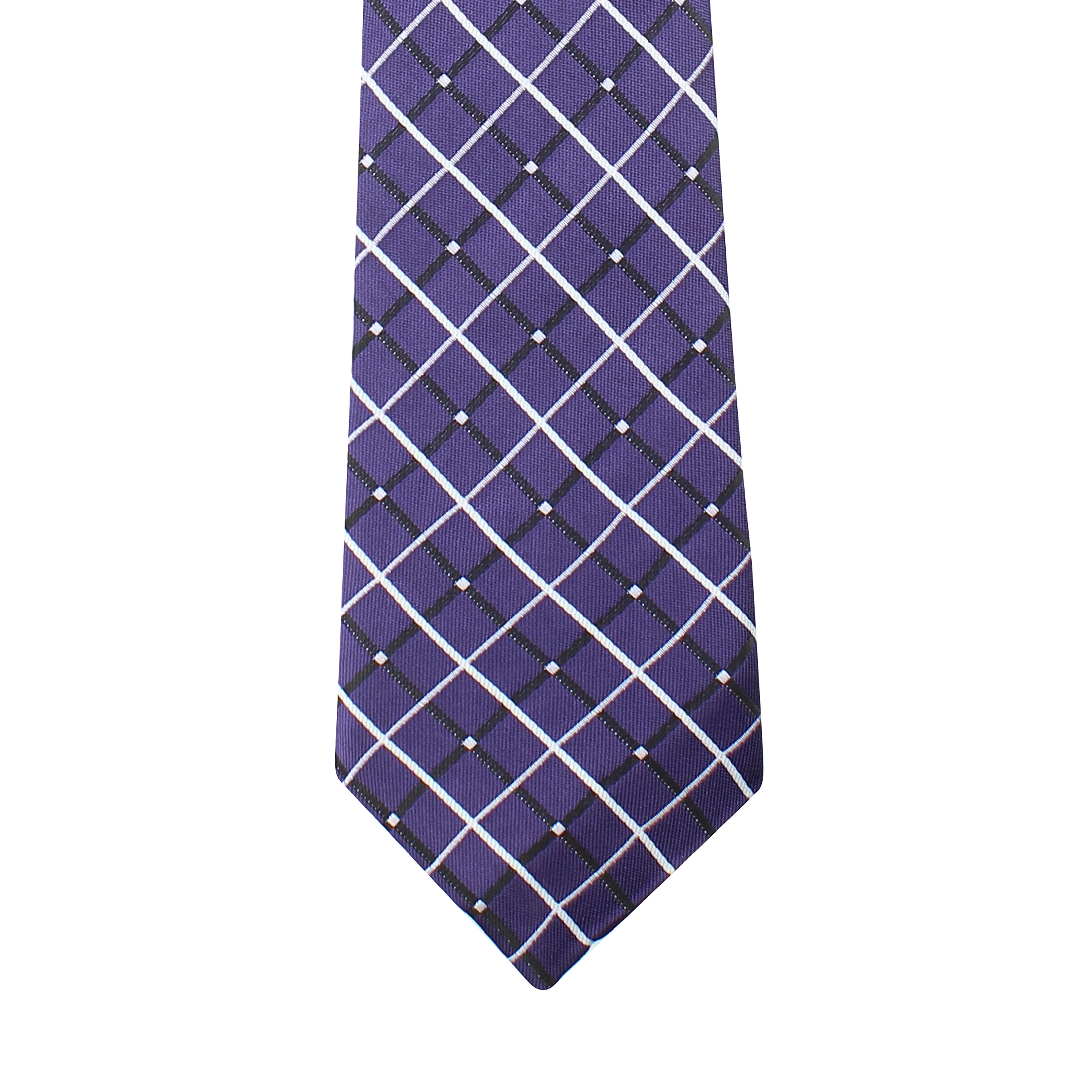 Kovove Elegant Blue Checkered Necktie and Pocket Square Gift Box