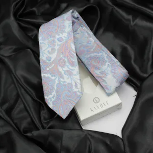 Kovove Elegant Blue Floral Neck Tie For Men