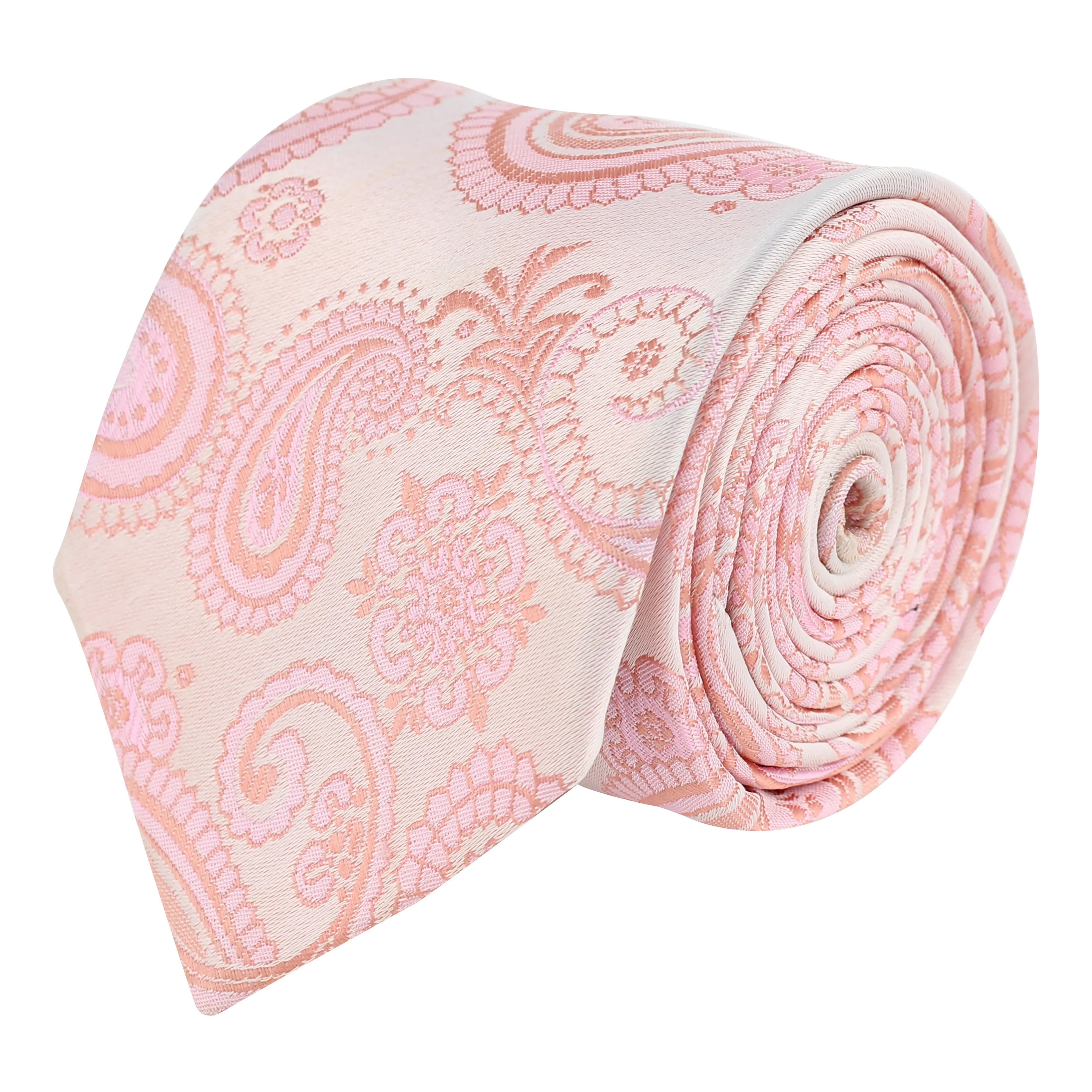 Kovove Elegant Pink Paisley Neck Tie For Men