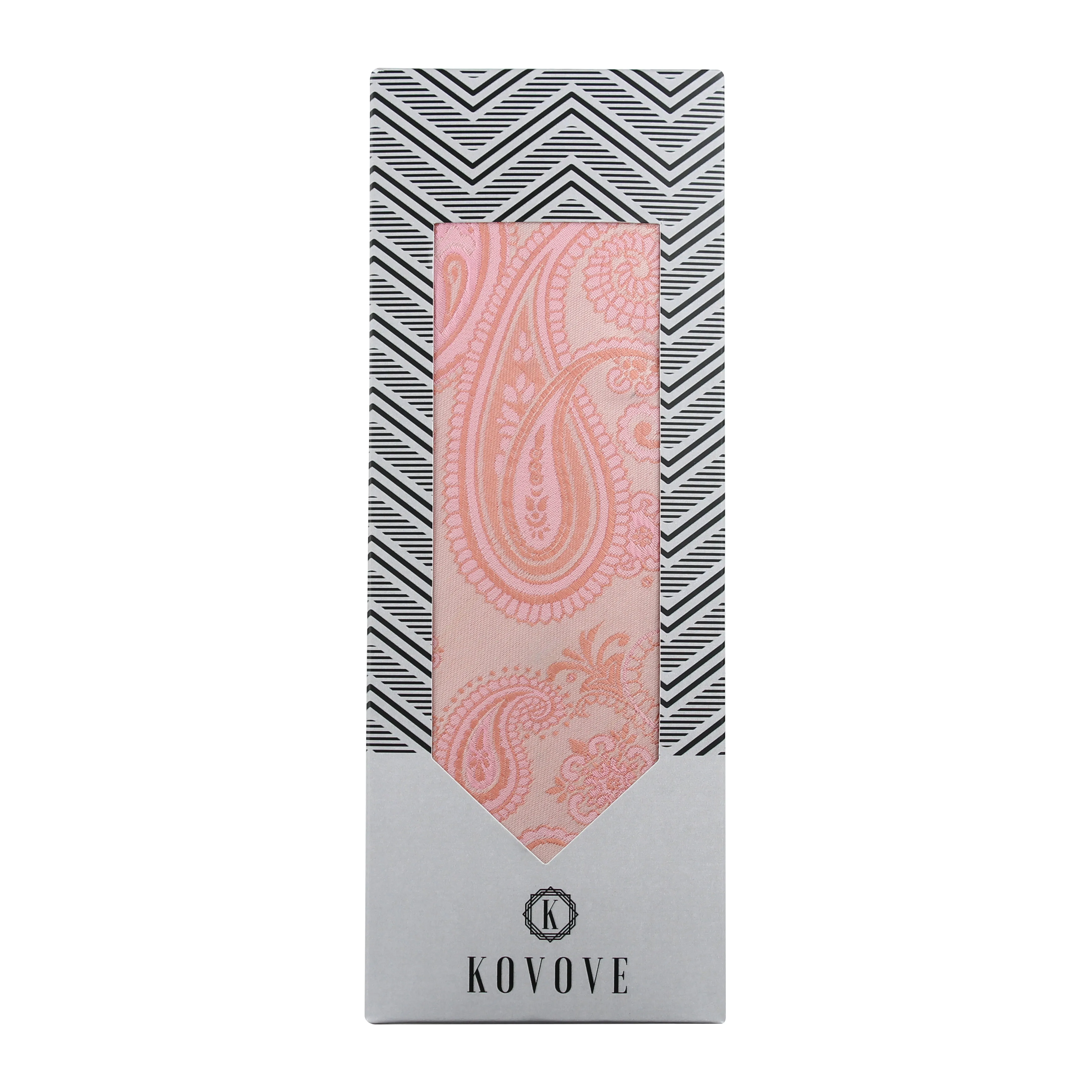 Kovove Elegant Pink Paisley Neck Tie For Men