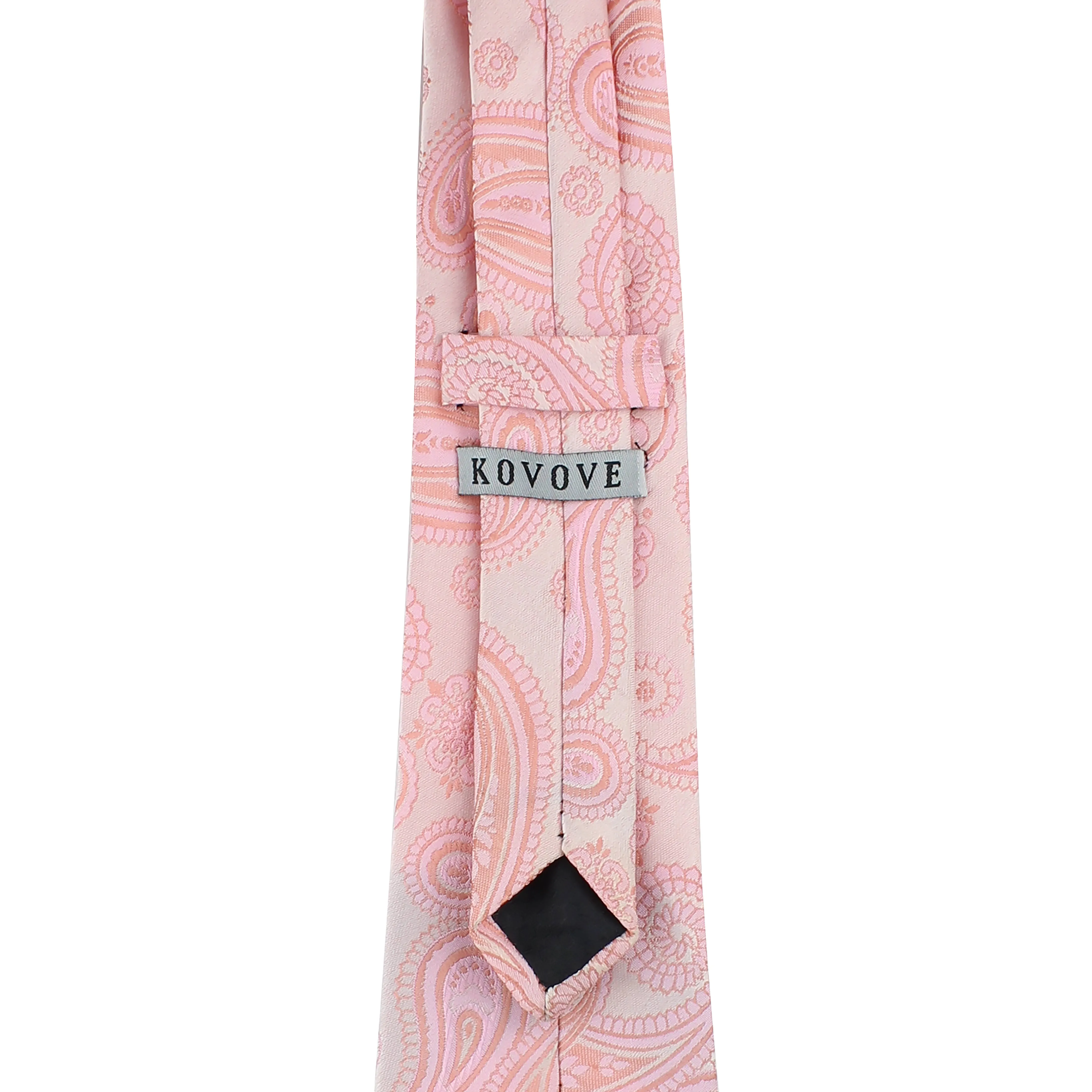 Kovove Elegant Pink Paisley Neck Tie For Men