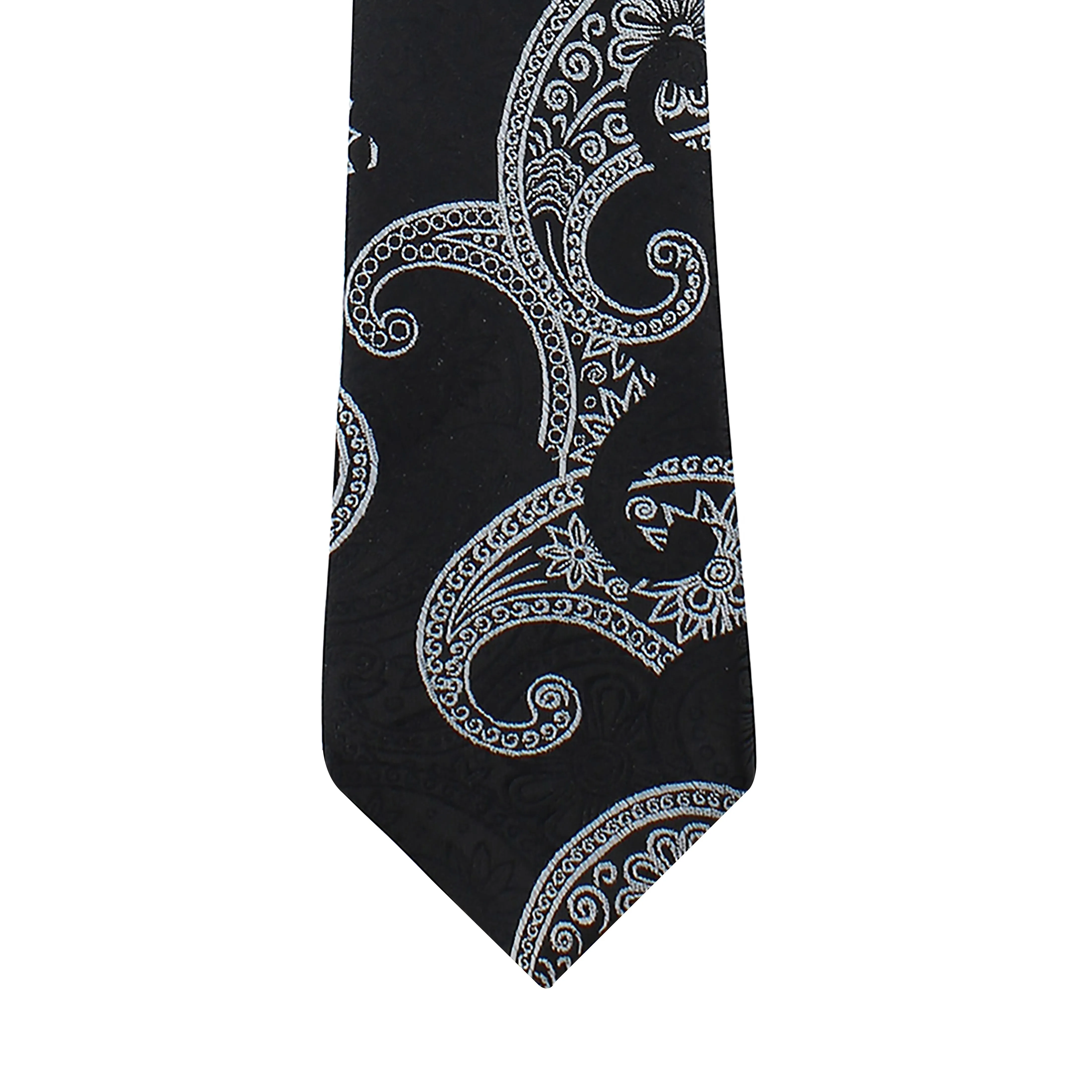 Kovove Graceful Black Paisley Neck Tie For Men