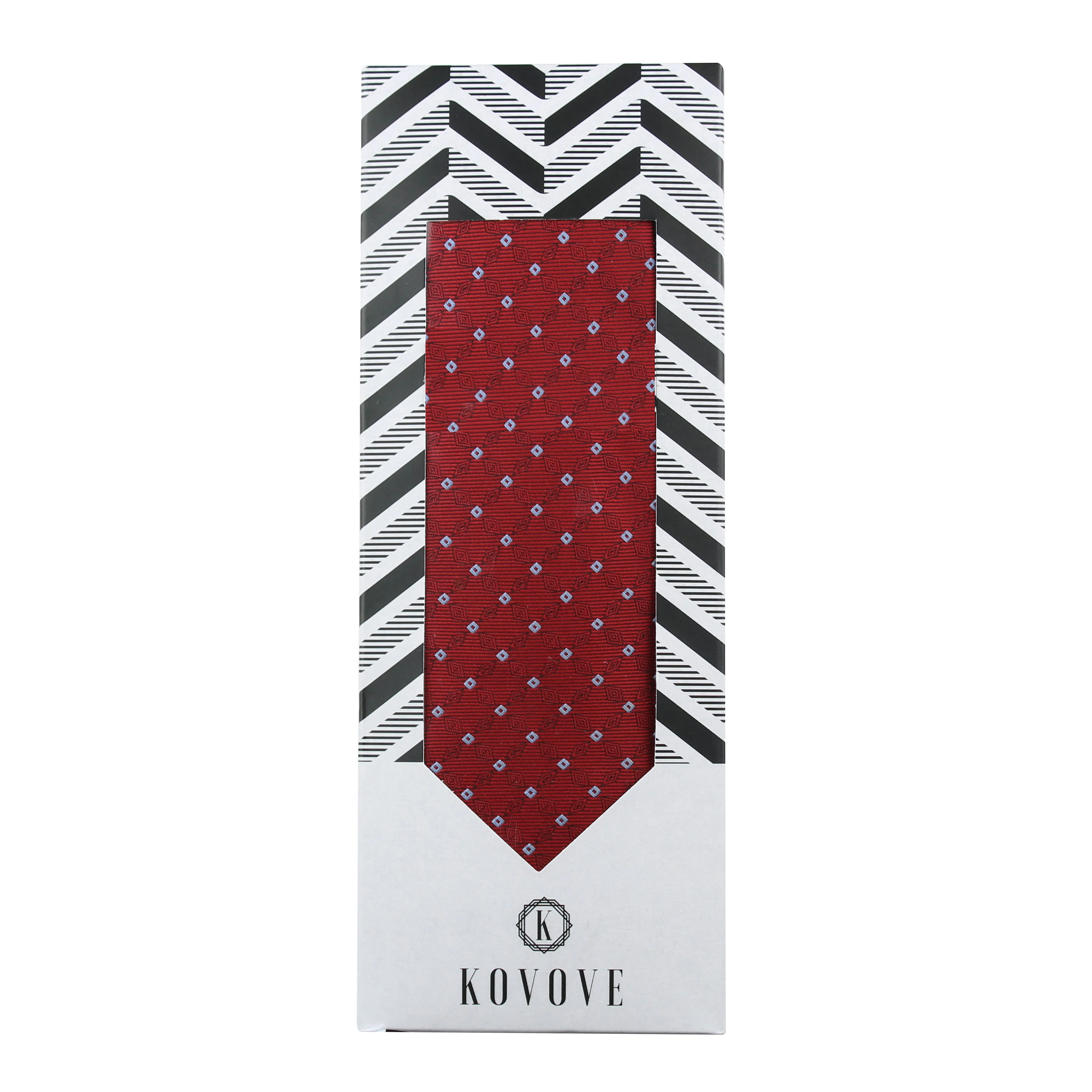 Kovove Maroon Checkered Neck Tie For Men