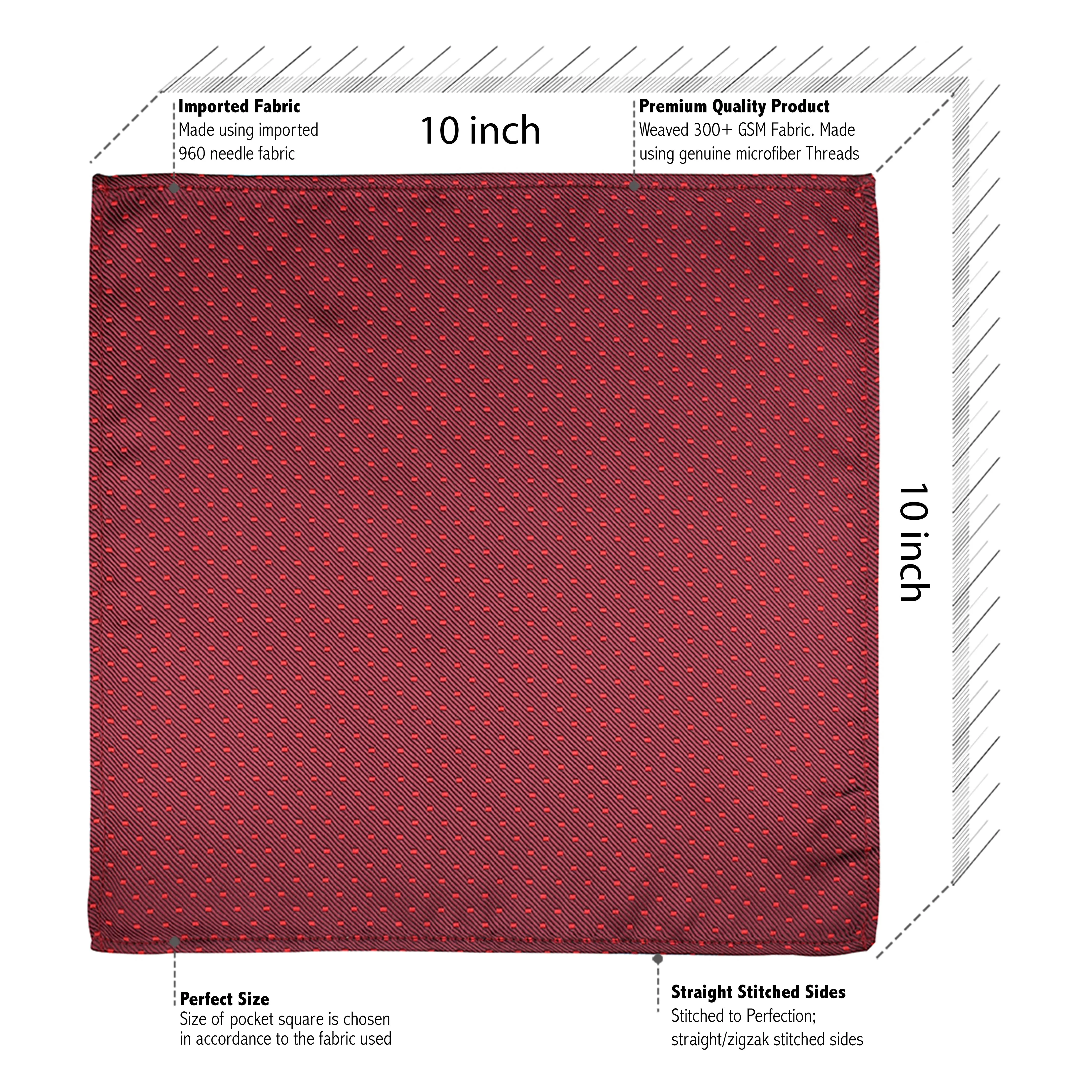 Kovove Maroon Polka Dot Pocket Square For Men