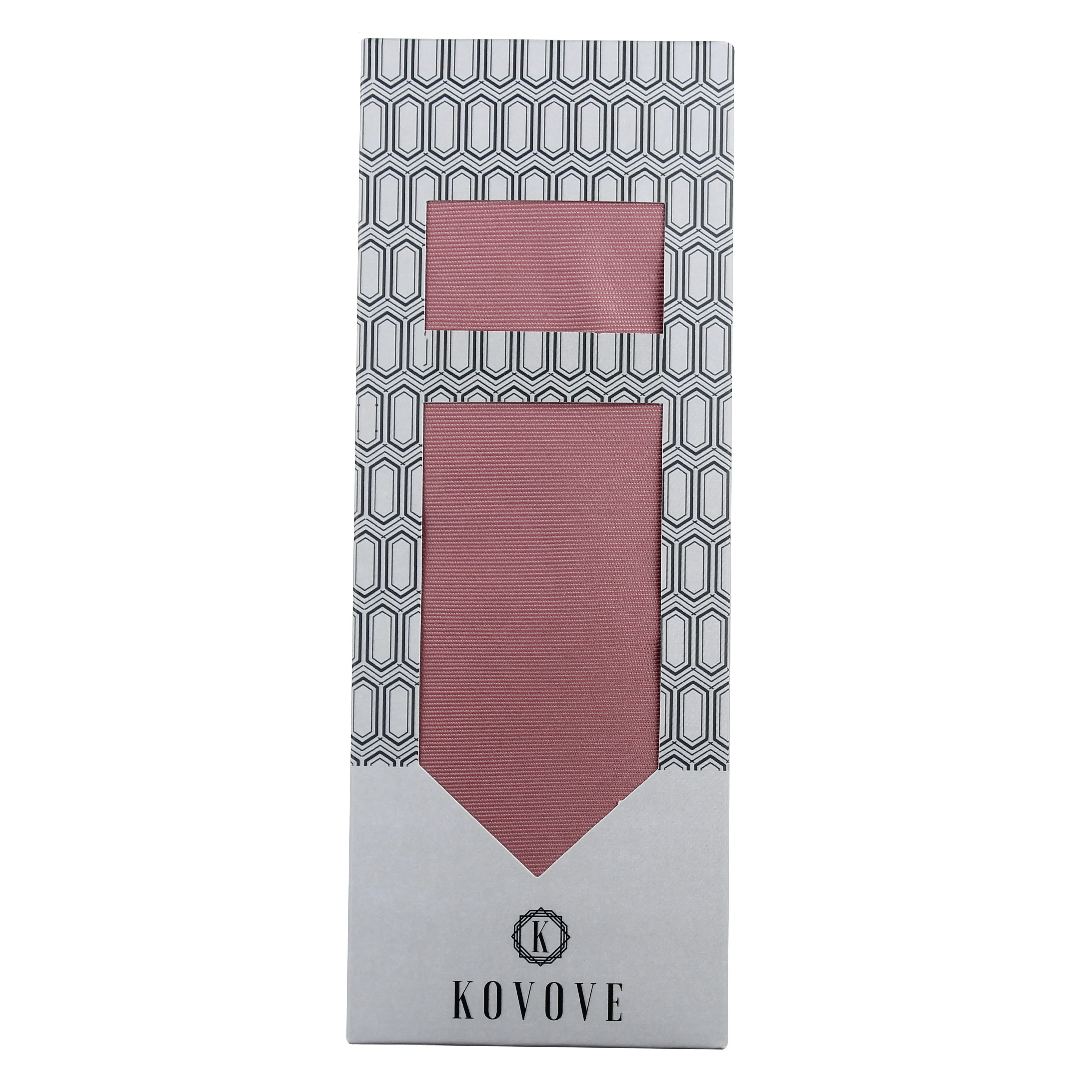 Kovove peach Solid Necktie and Pocket Square Gift Box