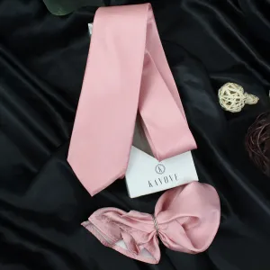 Kovove peach Solid Necktie and Pocket Square Gift Box