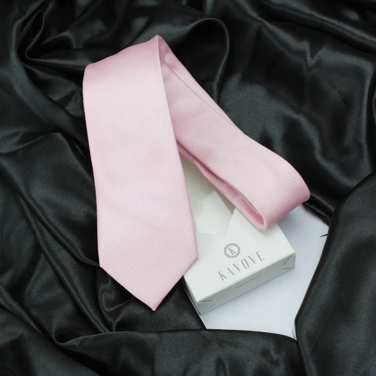 Kovove Pink Checkered Neck Tie For Men