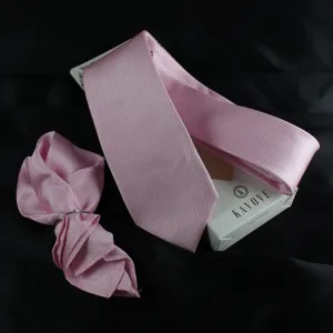 Kovove Pink Checkered Necktie and Pocket Square Gift Box