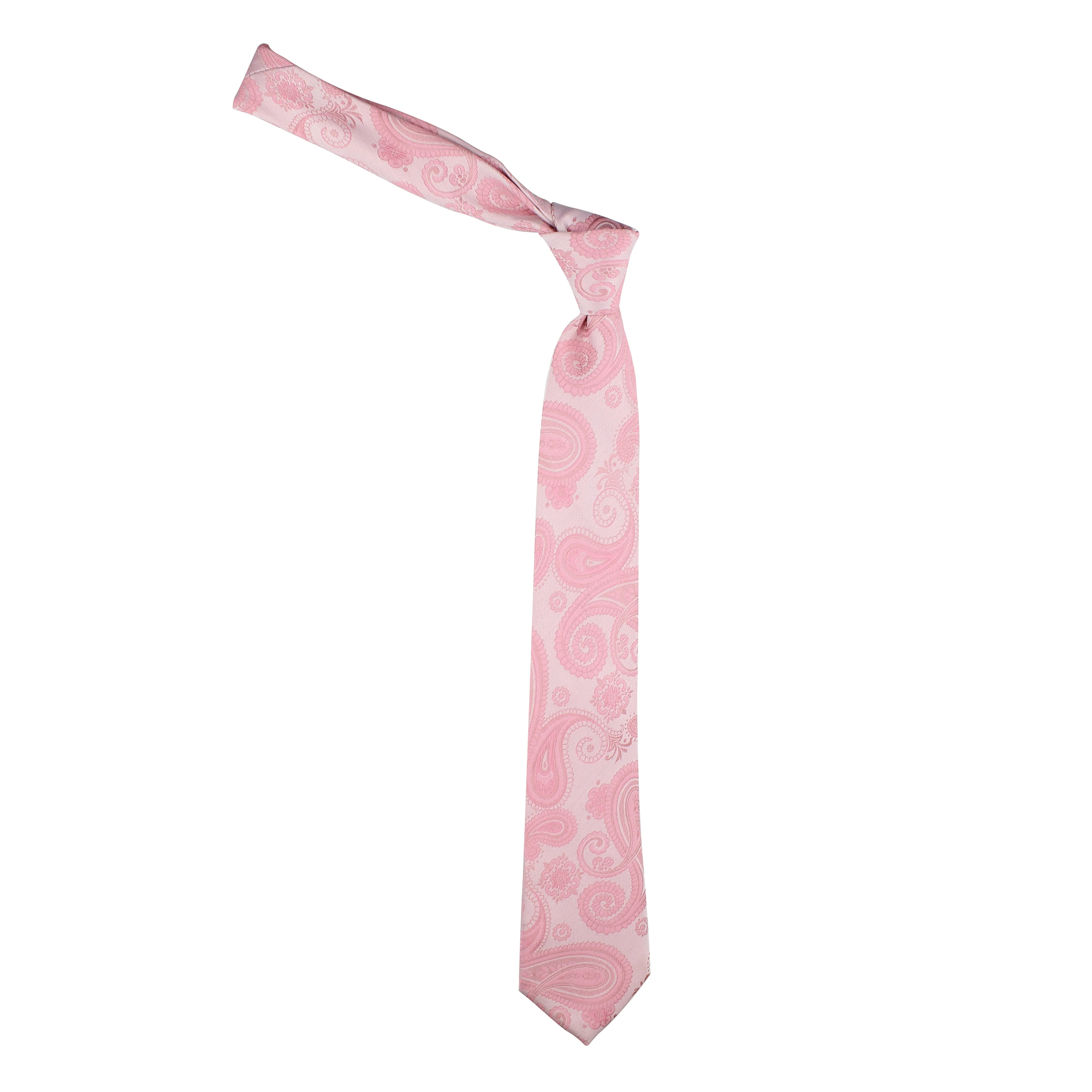 Kovove Pleasing Pink Paisley Neck Tie For Men