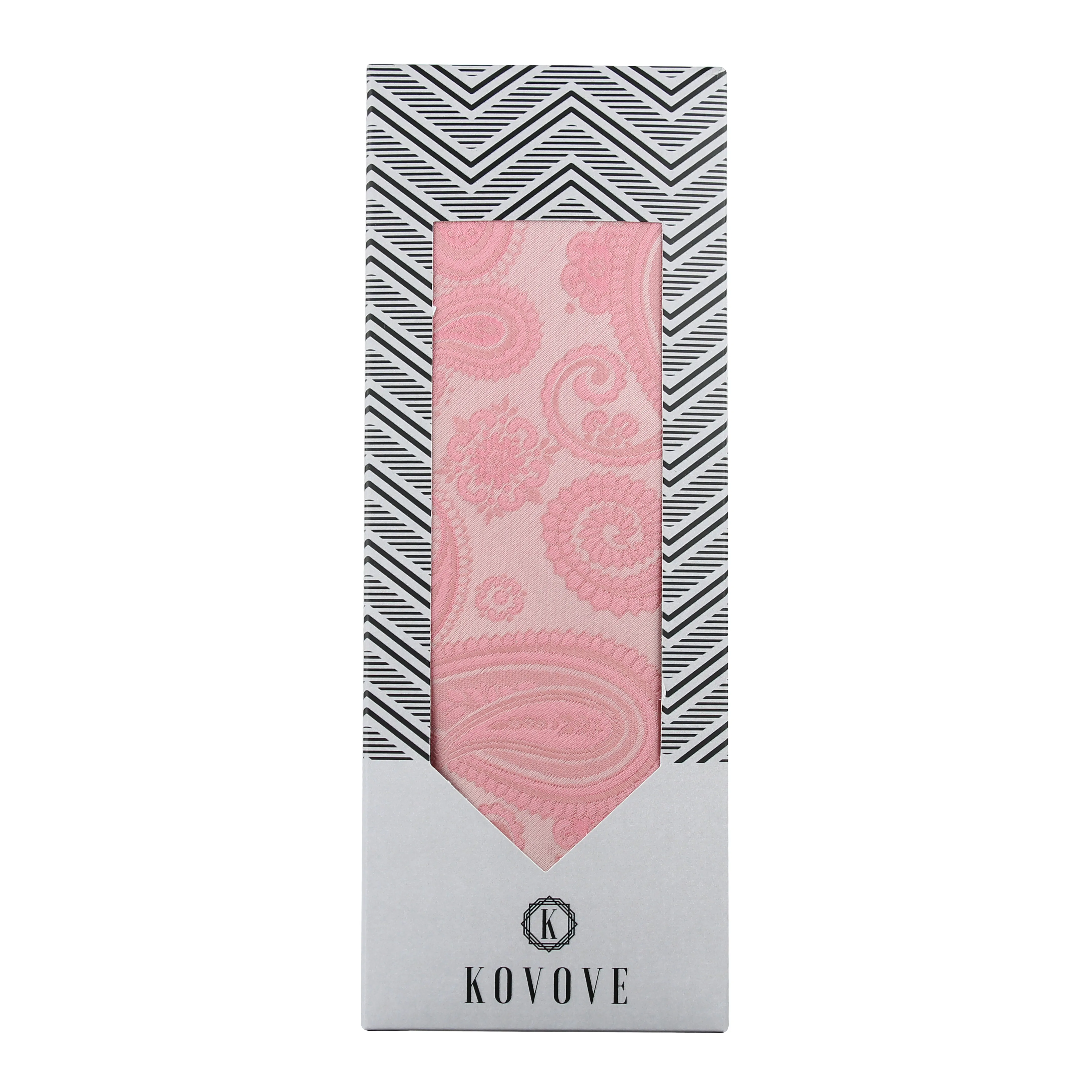 Kovove Pleasing Pink Paisley Neck Tie For Men