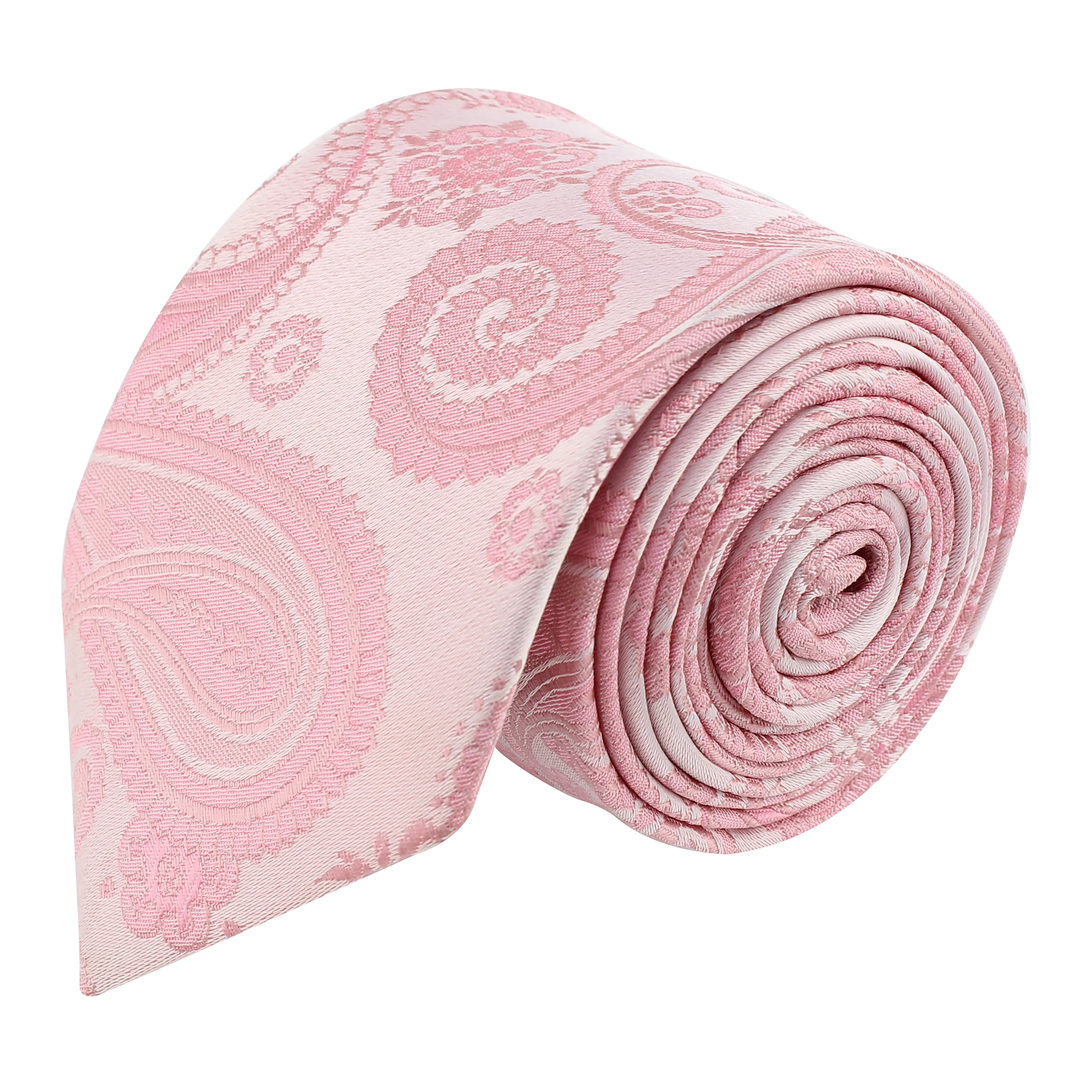 Kovove Pleasing Pink Paisley Neck Tie For Men