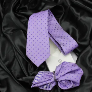 Kovove Purple Abstract Necktie and Pocket Square Gift Box