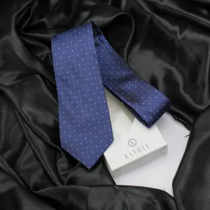 Kovove Refreshing Blue Polka Dot Neck Tie For Men