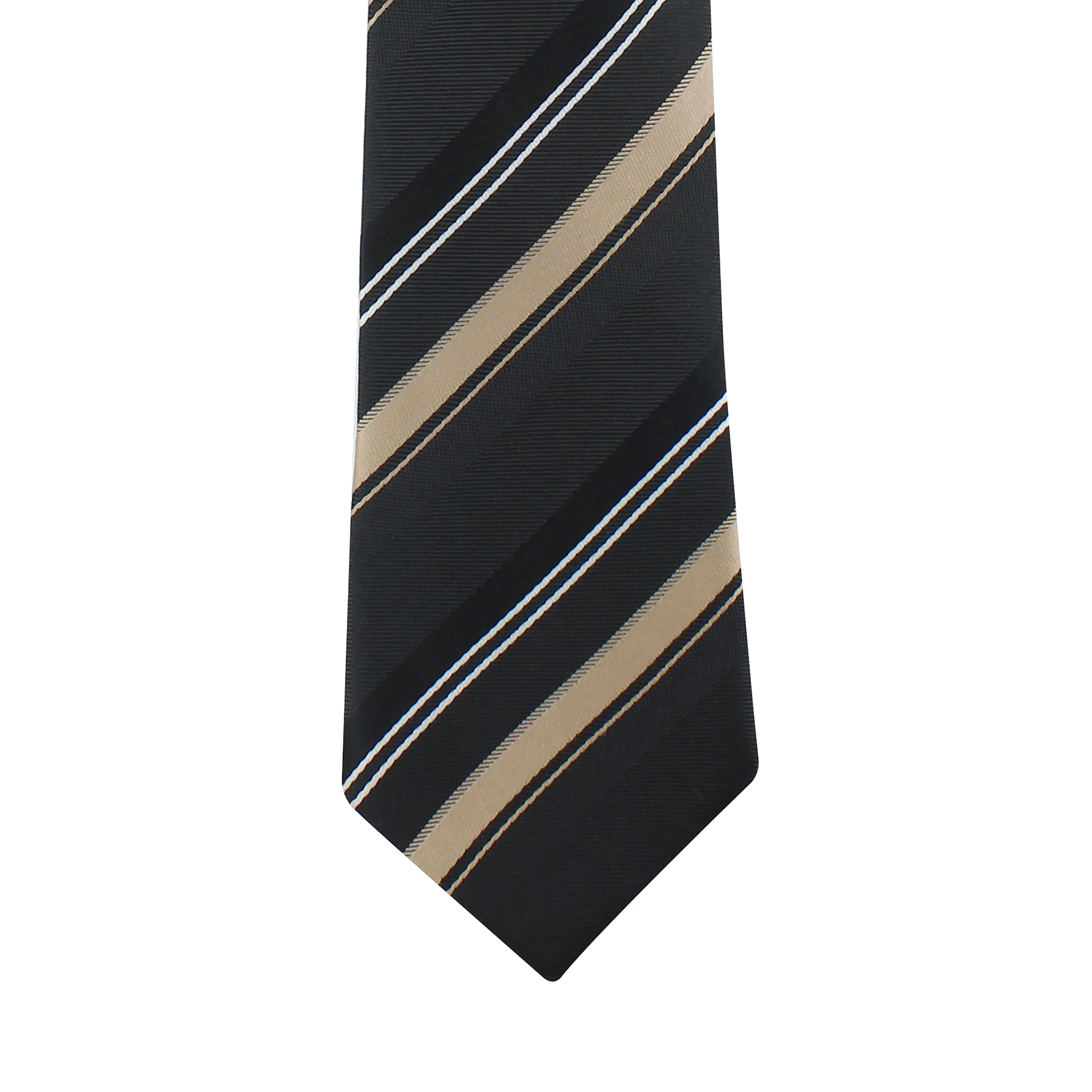 Kovove Smoothing Black Striped Neck Tie For Men