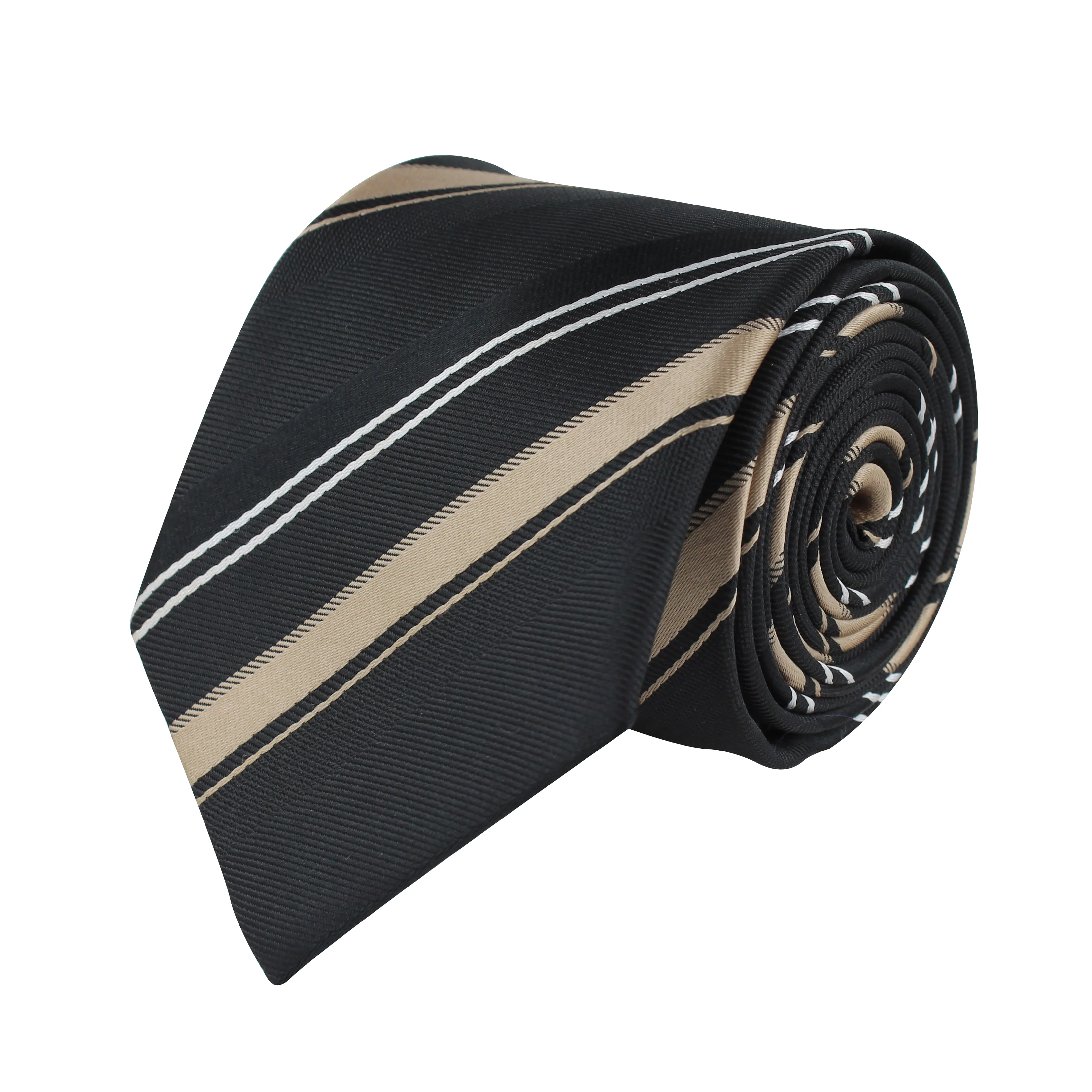 Kovove Smoothing Black Striped Neck Tie For Men