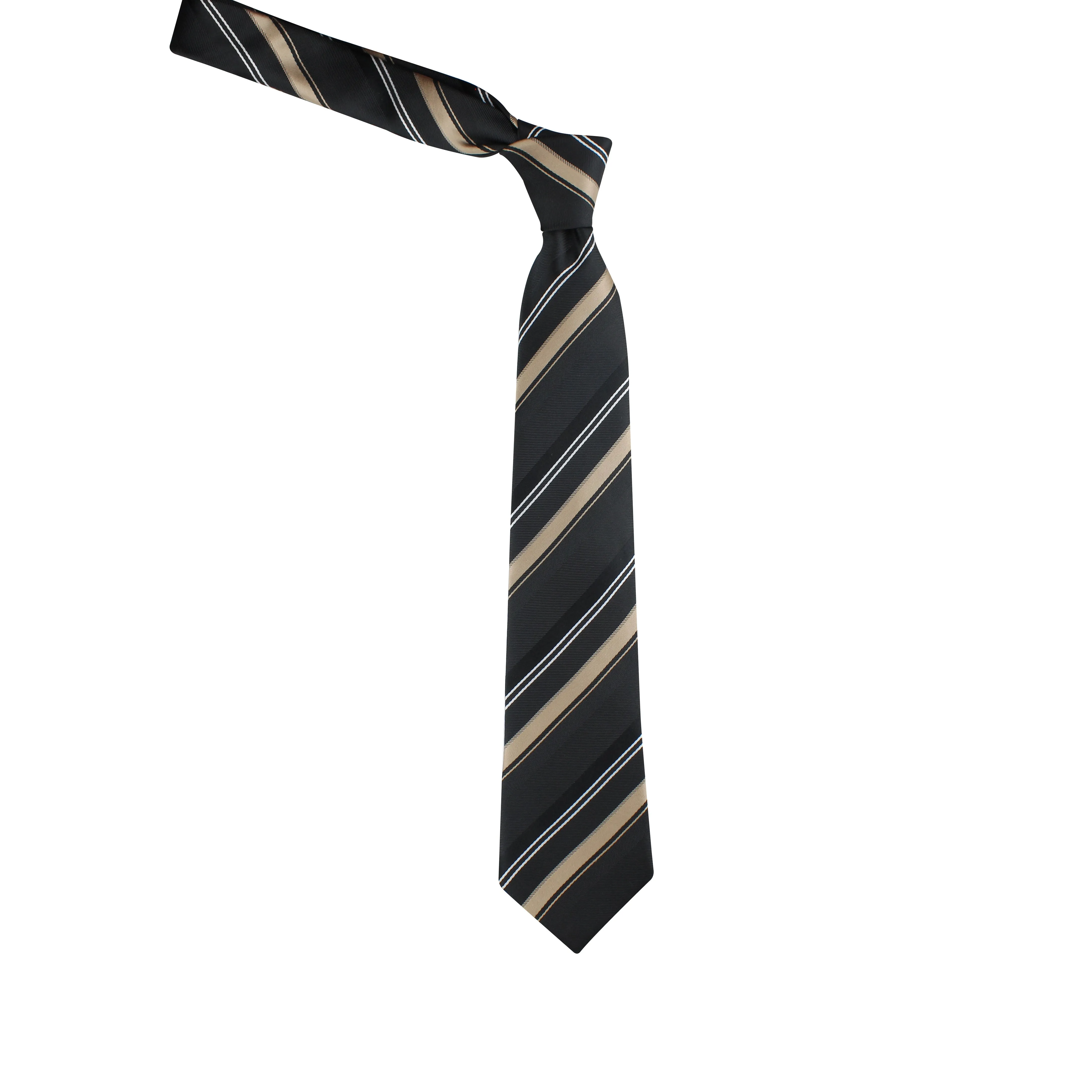 Kovove Smoothing Black Striped Neck Tie For Men