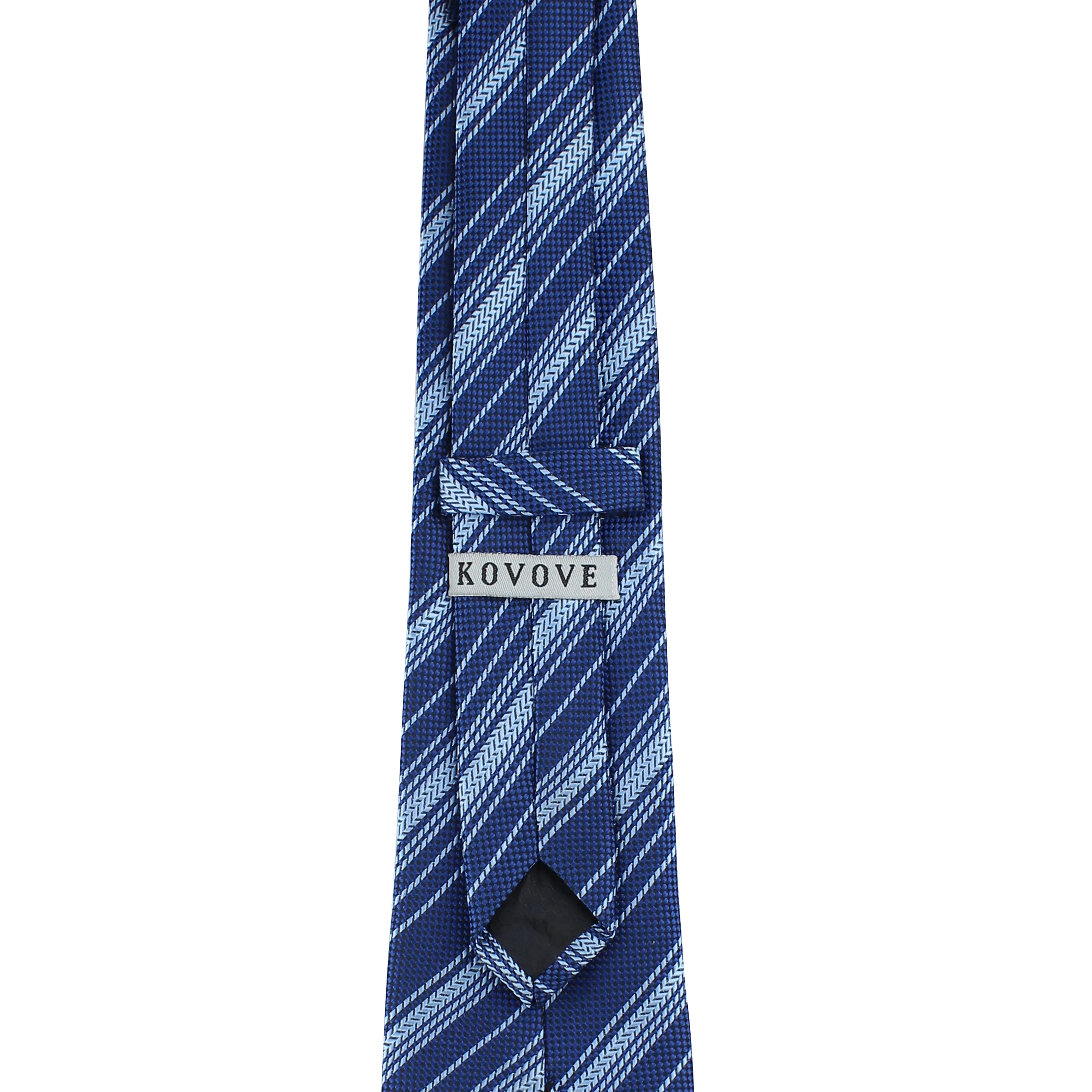 Kovove Soothing Blue Striped Neck Tie For Men