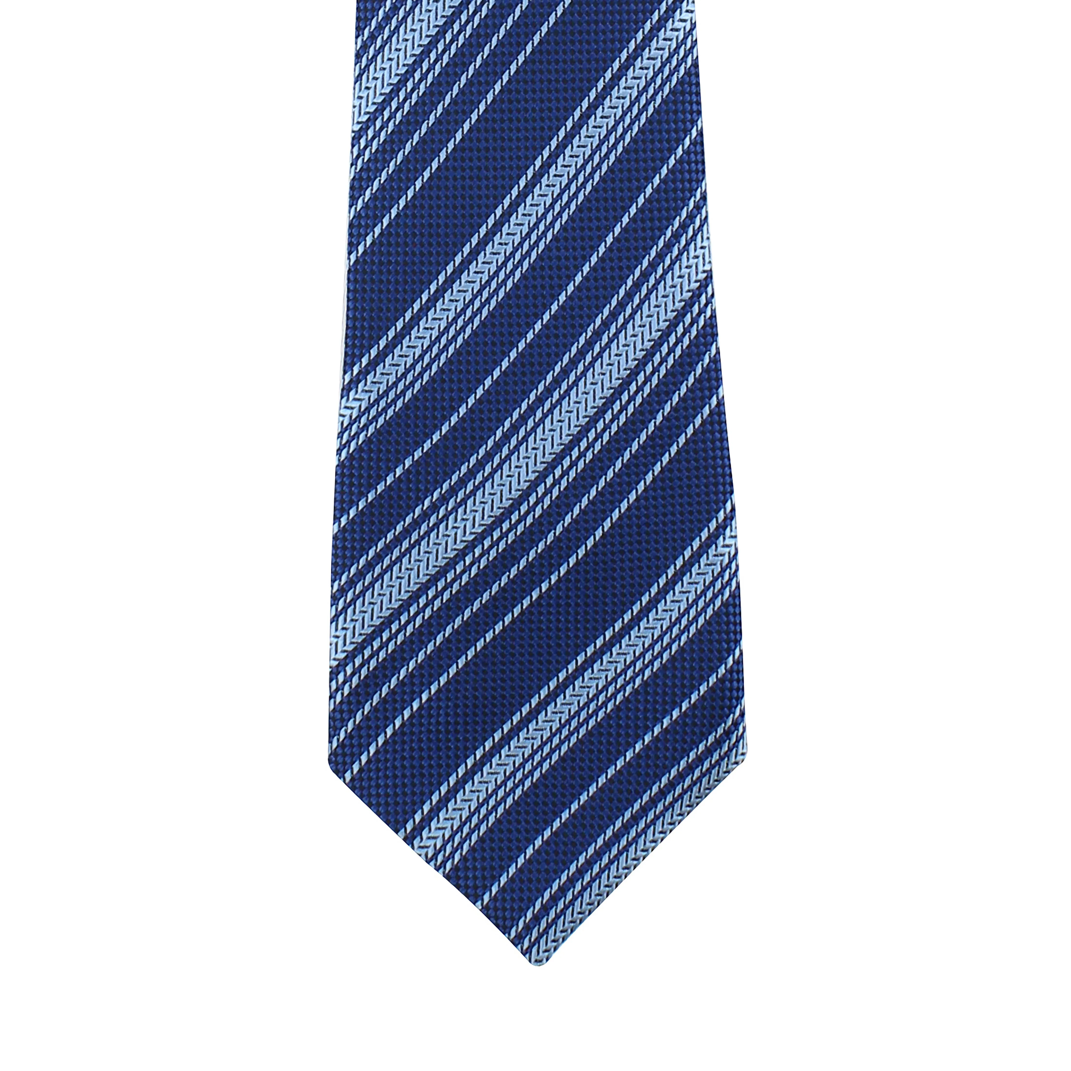 Kovove Soothing Blue Striped Neck Tie For Men